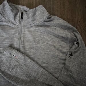 Smartwool Merino 150 1/4 zip top men's size L gray base layer lightweight